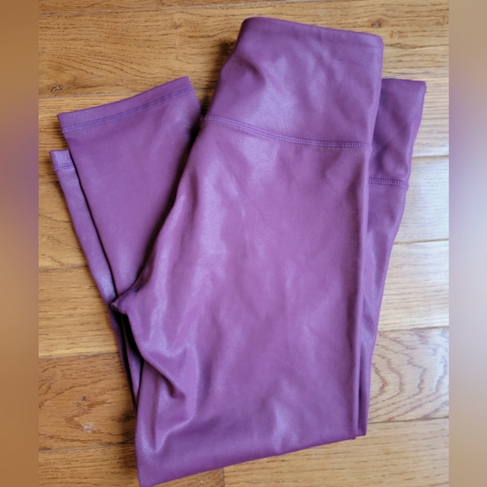 Zyia New Crop Leggings Metallic Plum size 8/10